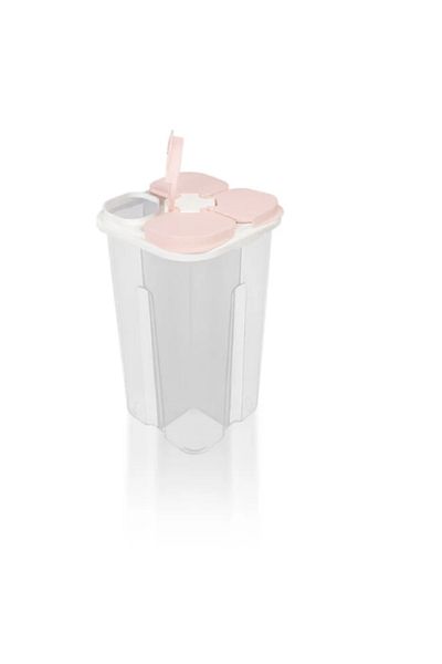 Bager Plastik Luna Square 4 Compartment Food Container 2450 ml / Pink