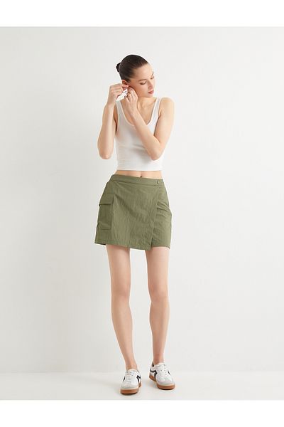 Koton Shorts Skirt with Cargo Pocket Parachute Fabric