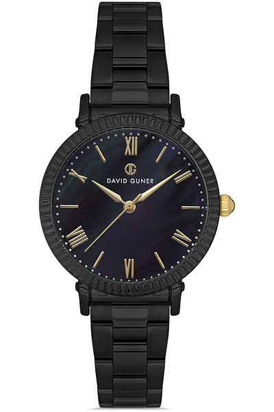 DAVID GUNER Black Dial Women's Watch with Black Coating Dg-8644La-G2