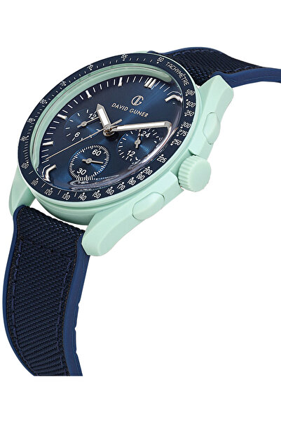 DAVID GUNER Men's Wristwatch with Blue Dial Polycarbonate Coated - Dg-8627Gd-Az3
