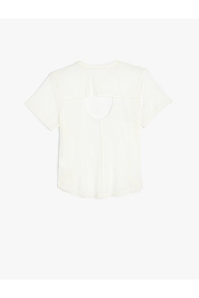 Koton Relax Fit Crew Neck Tulle Detailed Sports T-Shirt - Short Sleeve