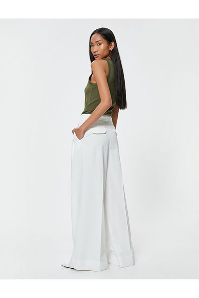 Koton Palazzo Trousers - Regular Waist Pleated Design