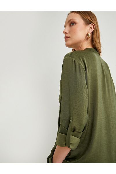 Koton Richter Collar Shirt Long Fold Sleeve Pocket Buttoned Regular Fit