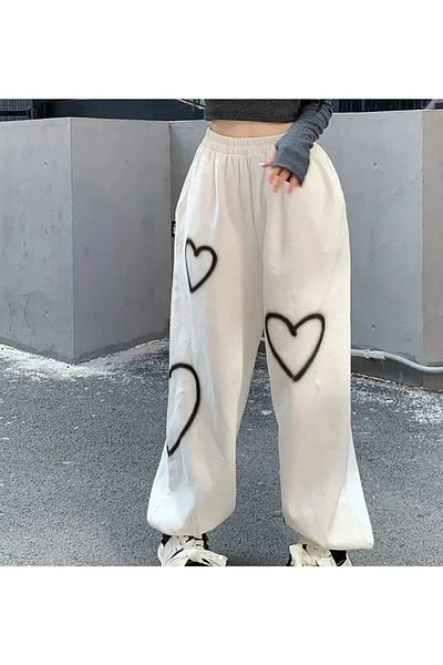 DEEFWEAR Streetwear Harajuku με μοτίβο καρδιάς Oversize Unisex Φούτερ