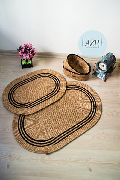 AZR HOME DESİGN Комплект от ютена постелка за баня и кошница за баня