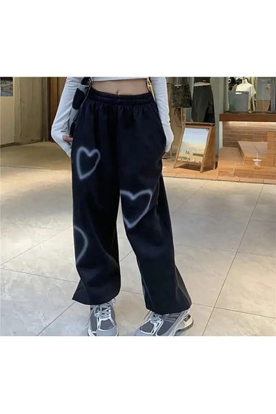 DEEFWEAR Streetwear Harajuku Heart μοτίβο Oversize Unisex Φούτερ
