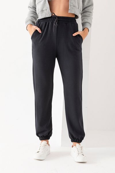 RuyaMood Pantaloni de trening pentru femei, din țesătură modal afumată, cu talie înaltă, cu buzunare duble, cu textura moale, cu detaliu din cauciuc