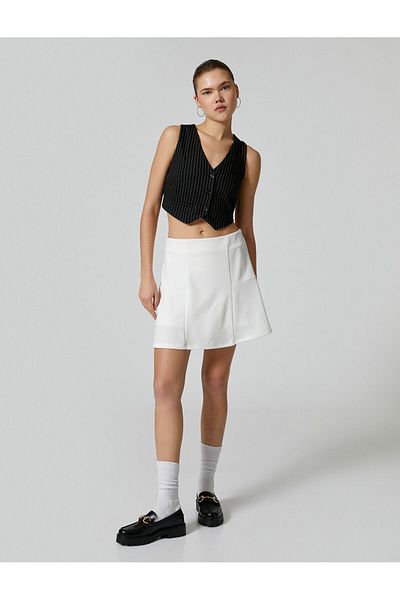 Koton Mini Shorts Skirt A-line High Waist Relaxed Fit