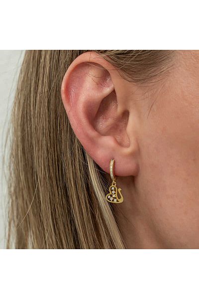 Skygo Gold Swan - Silver Dangle Women's Earrings