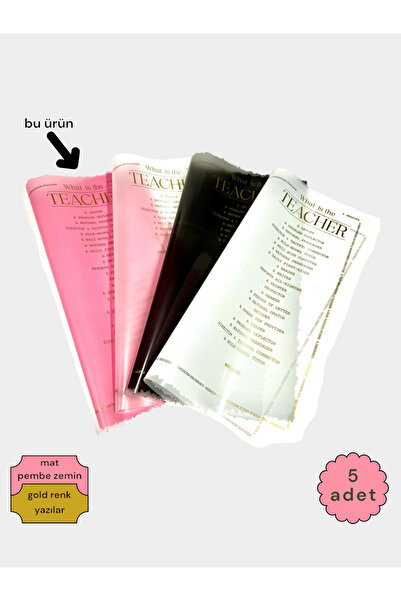 COLORPAK Çiçek Buket Ambalaj Jelatin Kağıdı Öğretmenler Günü Özel (PEMBE VE G...