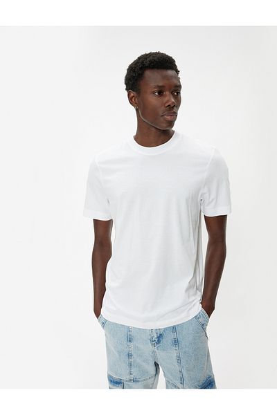 Koton New Season Basic T-Shirt Regular Fit Κοντό μανίκι Crew λαιμόκοψη βαμβακερό