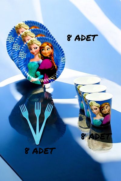 VibeHome Frozen Themed Super Eco Set for 8 - for Birthday Party and Fun Events