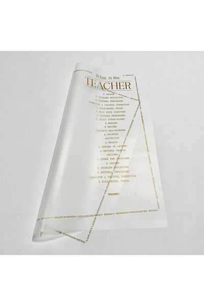 COLORPAK Flower Bouquet Packing Gelatin Paper Teacher's Day Special (Transparent & Gold) Matte Opp 55X55Cm 10 Pcs
