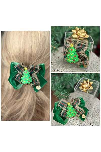 QUEEN AKSESUAR Lüks Yılbaşı hediyesi süslü kutulu kadife simli 3 boyutlu Noel...