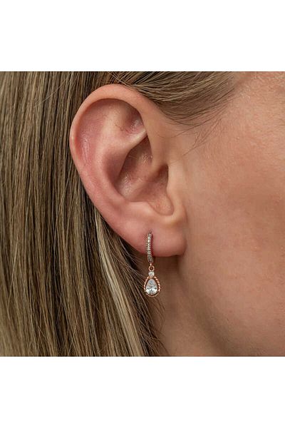 Skygo Rose Drop Silver Dangle Women's Earrings