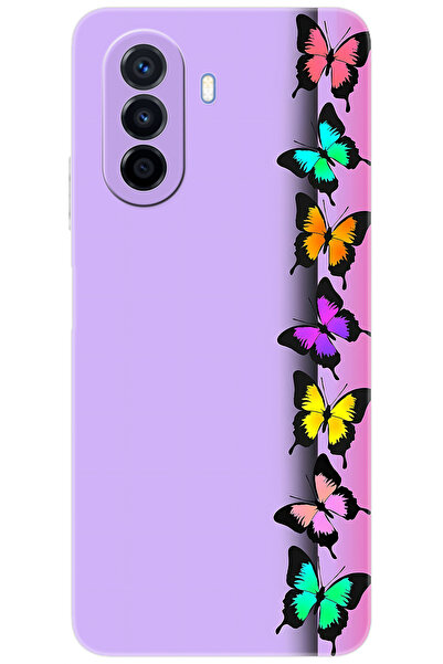 Ceppare Huawei Nova Y70 (MGA-LX9) Uyumlu Kılıf Desen Baskılı Silikon Kelebek ...