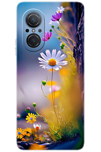 Ceppare Huawei Nova 9 SE (JLN-LX1) Uyumlu Kılıf Desen Baskılı Silikon Papatya...
