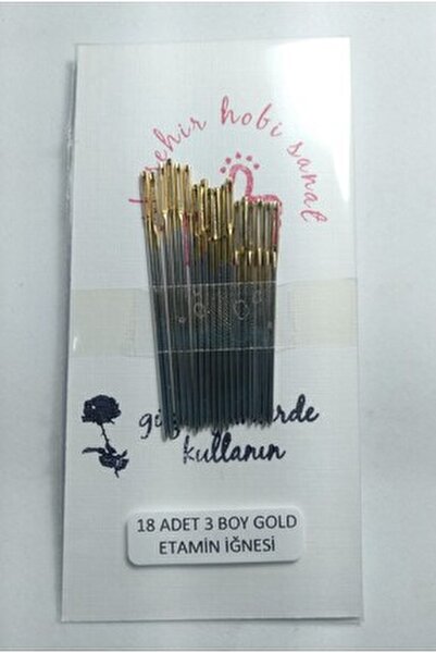 hobi sanat 18 Adet 3 Boy Gold Etamin