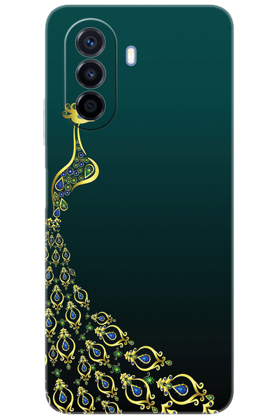 Ceppare Huawei Nova Y70 (MGA-LX9) Uyumlu Kılıf Desen Baskılı Silikon Tavus Ku...