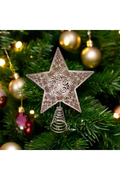 Kuzey Vip Deluxe Christmas - Pine Tree Peak Star, Rose Gold 23 cm Christmas Tree Peak Star Ornaments