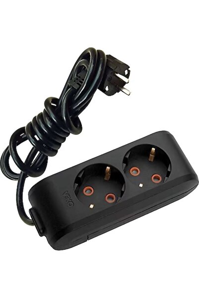 VİKO SİYAH TOPRAKLI GRUP PRİZ 2'Lİ / ÖZNUR KABLO KULLANILIR / SİZİN İÇİN ÖZEL HAZIRLANIR  1 METRE