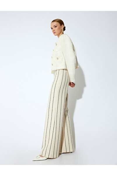 Koton Women's Beige Wide Leg Pants