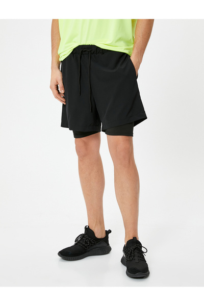 Koton Leggings Shorts Sport Waist Lace Pocket Detailed