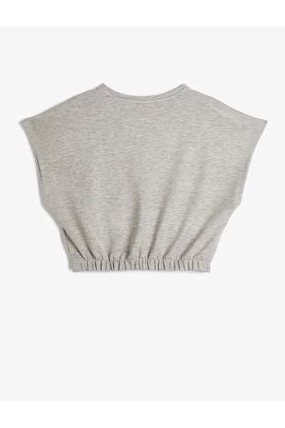 Koton Crop triko s krátkým rukávem, elastický pas, výstřih