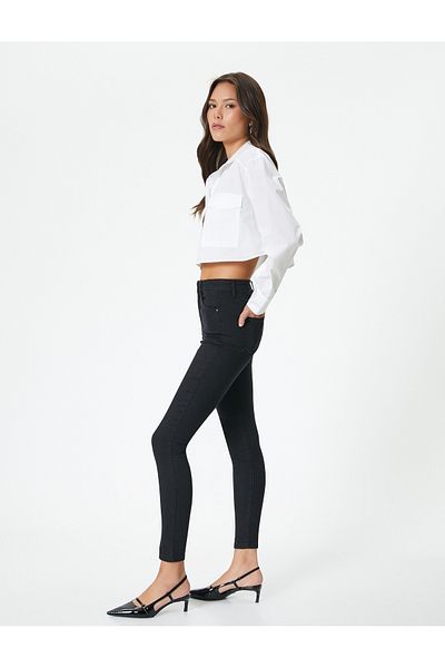 Koton Pantaloni negri de damă - 4sal40367md