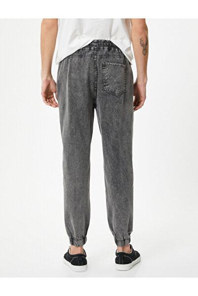 Koton Bol Kot Pantolon Jogger Yıkamalı Beli Bağcıklı Cepli