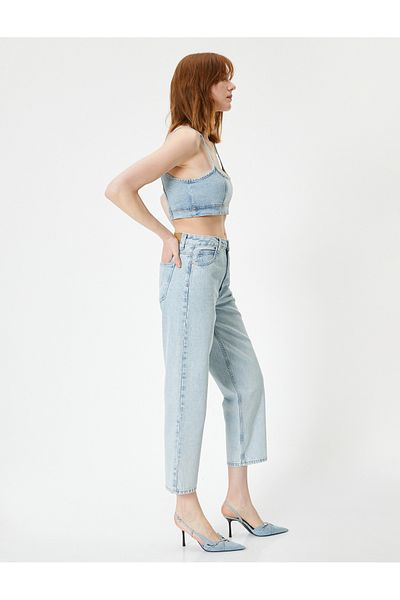 Koton Jeans mit geradem Bein und hoher Taille - Nora Longer Straight Jeans