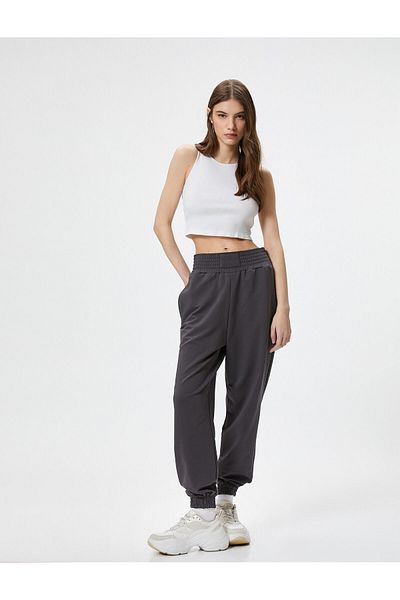 Koton Jogger Φούτερ Ψηλόμεση Άνετη Εφαρμογή Βαμβακερή Τσέπη