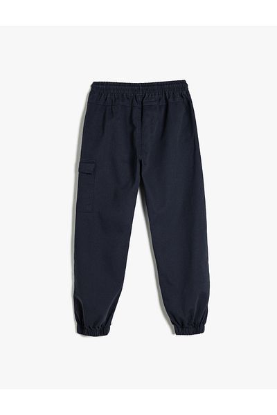Koton Cotton Jogger Pants - Cargo Pocket and Waist Tie