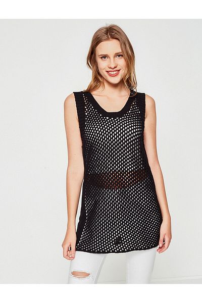 Koton Bluse mit Netzdetail