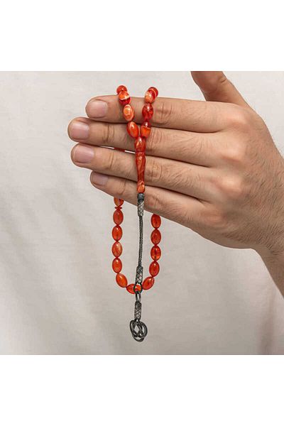 Skygo Silver Kazaz Tasseled Tight Amber Rosary