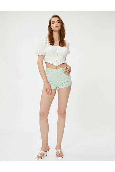 Koton Corset Elastic Crop Μπλούζα