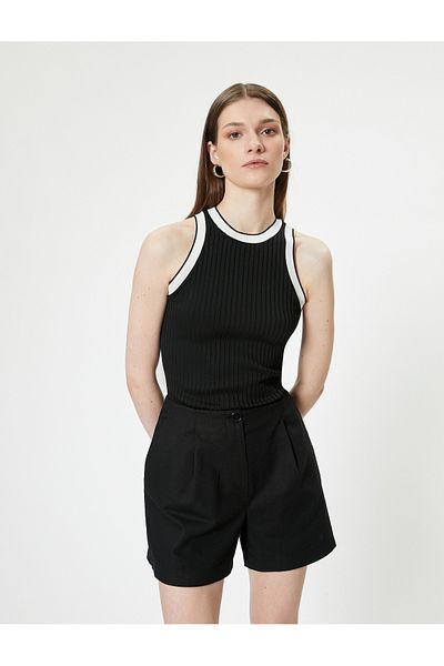 Koton Plissierte Leinenshorts – Taschendesign