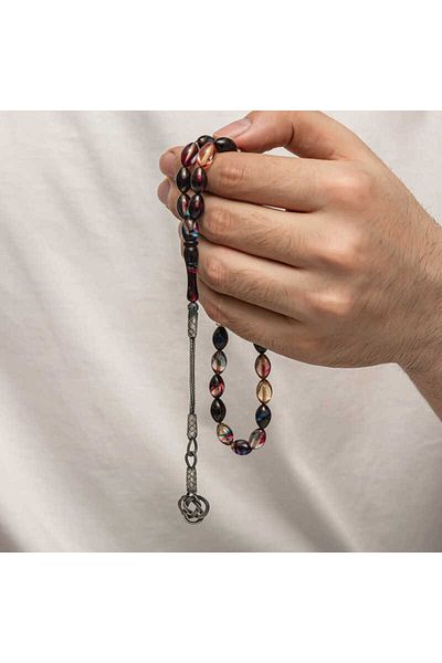 Skygo Silver Kazaz Tasseled Tight Amber Rosary