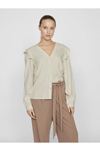 VILA V-Ausschnitt Langarm'ın üstü