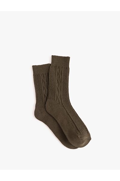 Koton Thick Sock Socks Knitted Textured
