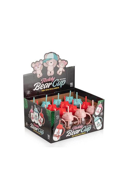 QLUX IDEAS Baby Kids Drinking Cup with Straw - Teddy Bear Pattern, Glass Bpa Free