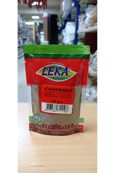 leka baharat Karabiber 60 g – Doğal, Katkısız, Yüksek Aromalı Öğütülmüş Karabiber – Taze Baharat