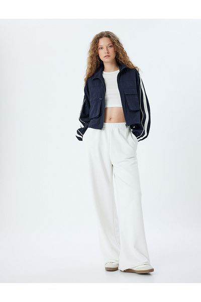 Koton Αδιάβροχο Crop Parachute Jacket - Slim Fit με φερμουάρ και σωλήνωση
