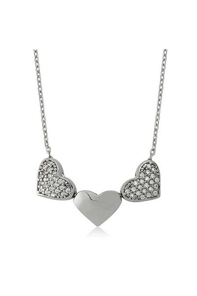 Skygo Silver 3 Heart Necklace