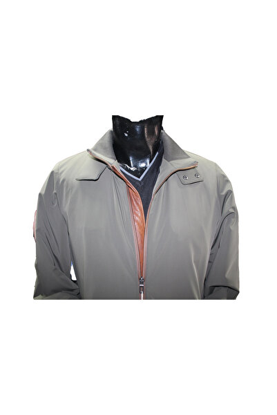 Allegro Erkek Deri Detaylı Çift Yaka Mont