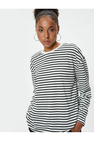 Koton Μακρυμάνικο Relax Fit T-shirt με λαιμόκοψη