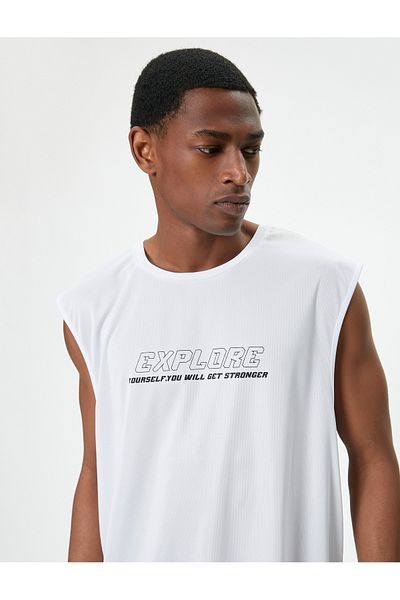 Koton Tricou sport fără mâneci cu decolteu - Imprimat cu slogan