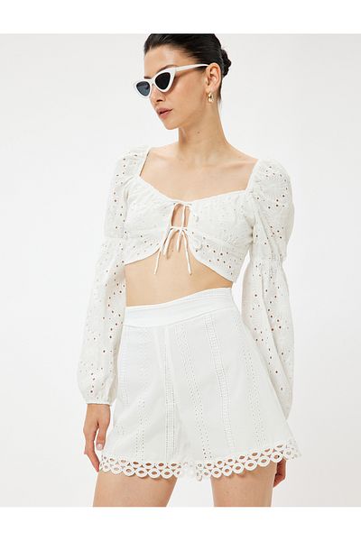Koton Lined Mini Scallop Shorts