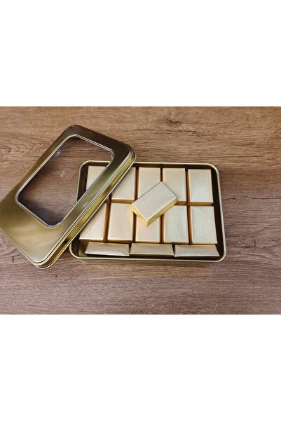 MARDİN PAZARI Gold Teneke Kutu İçerisinde Ovalette Dubai Çikolatası Külçe Alt...