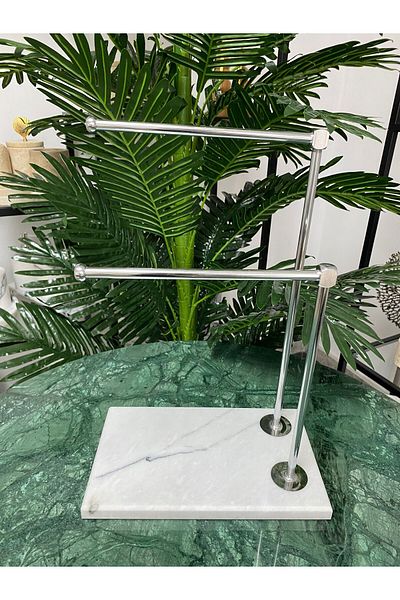 7SEPCOLLECTİON Metal Bathroom Hand Towel Holder Paper Towel Holder Stand with Marble Legs